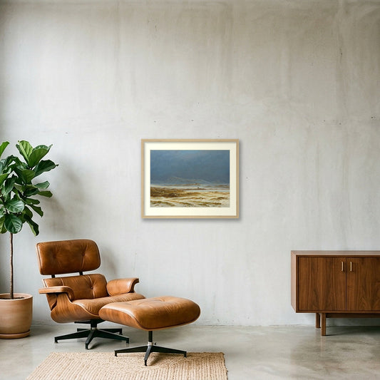 Digital preview of Friedrich — Northern Landscape, Spring with an ivory mat and oak-finish frame.