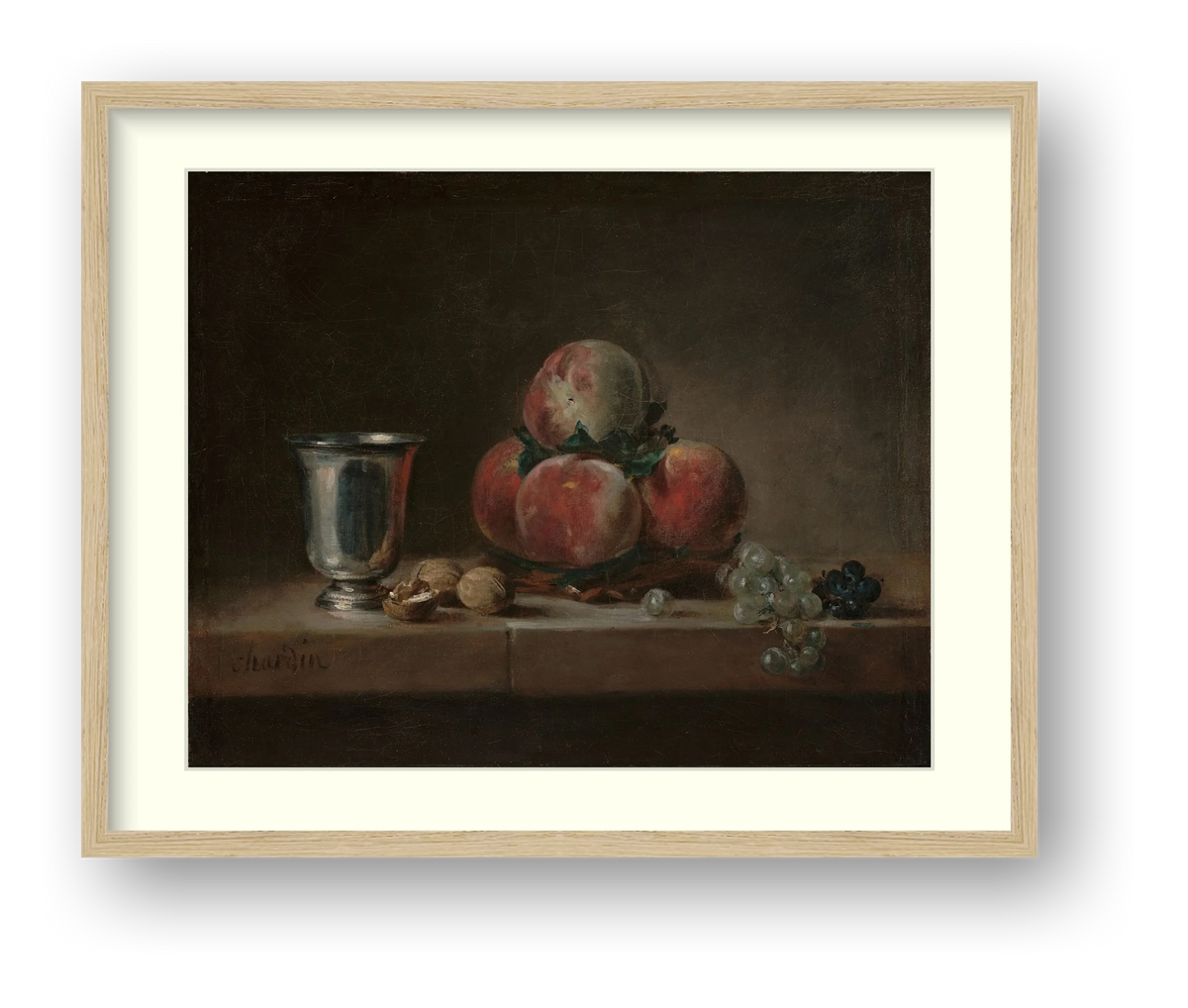 Chardin — Still Life with Peaches — framed