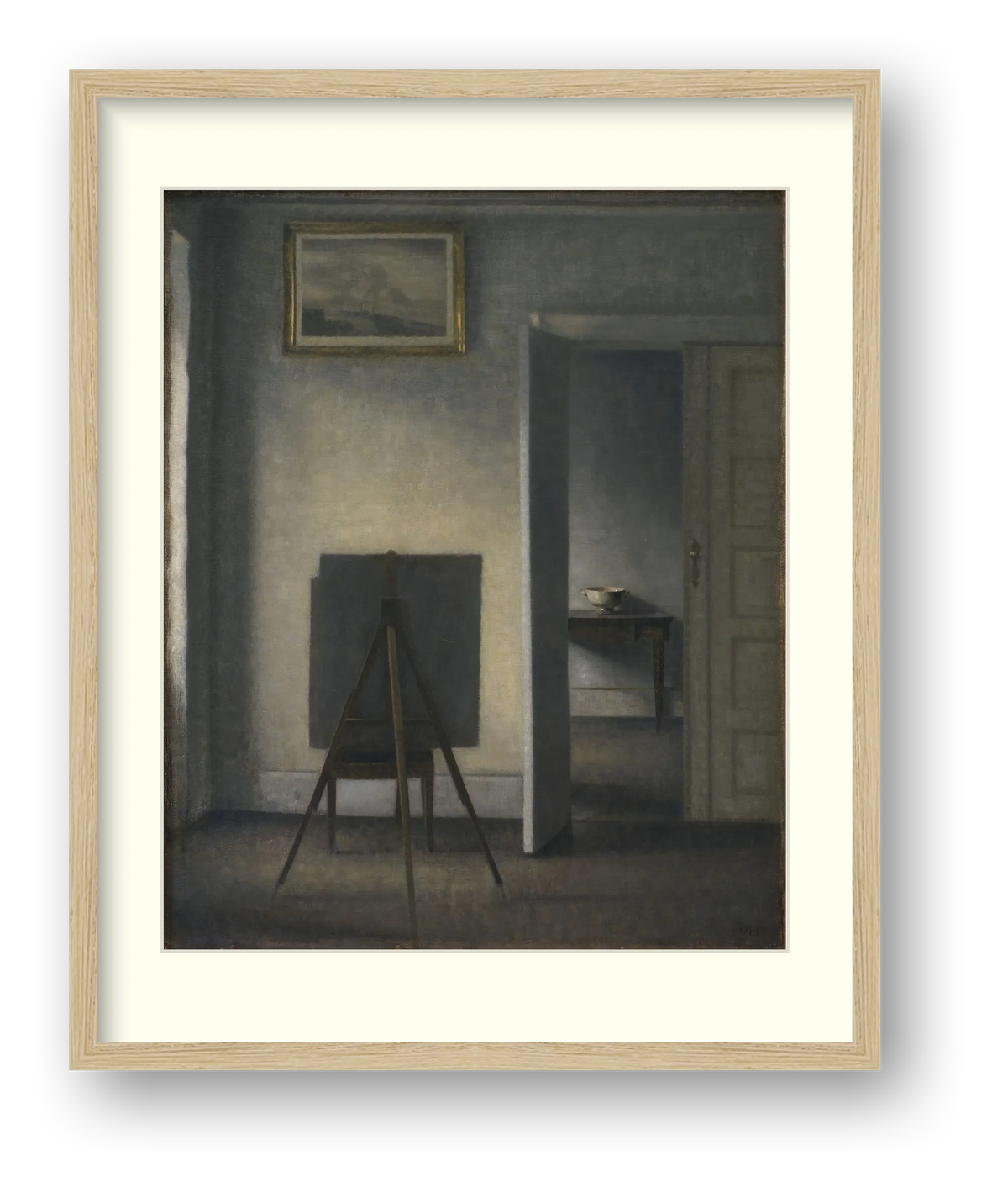Hammershøi — Interior with the Artist’s Easel — framed