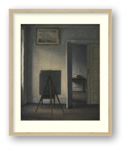 Hammershøi — Interior with the Artist’s Easel — framed