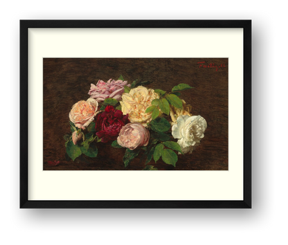 Fantin-Latour — Roses de Nice on a Table — framed