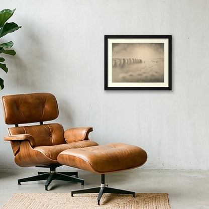 Digital preview of Angrand — End of the Harvest with an ivory mat and black frame.