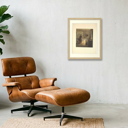 Digital preview of Ilsted — Morning Sun with an ivory mat and oak-finish frame.
